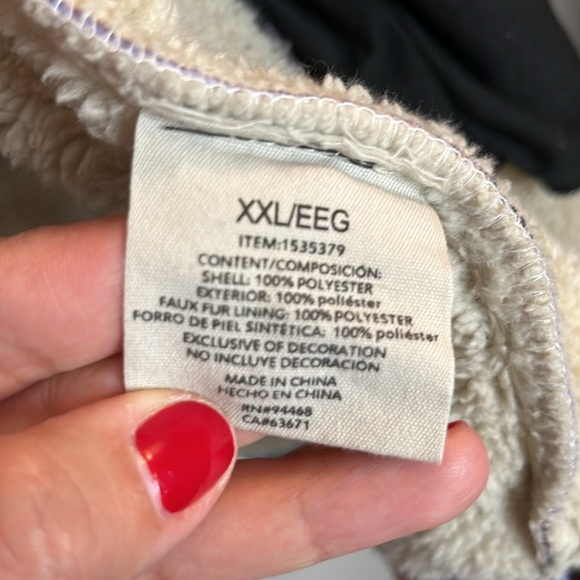 SAGE shacket women’s XXL purple checkered thick Sherpa-like lining - Picture 9 of 14